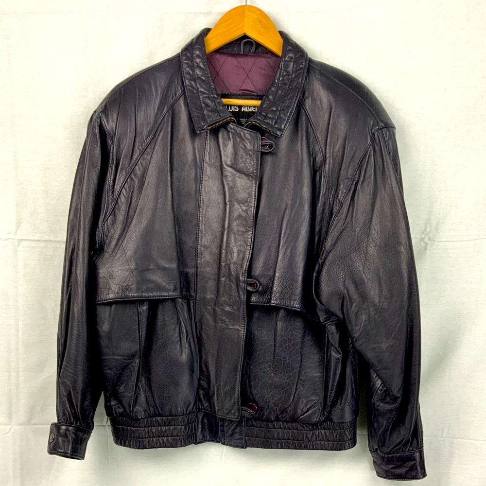 Luis Alvear Men’s Black-Purple Leather Jacket M